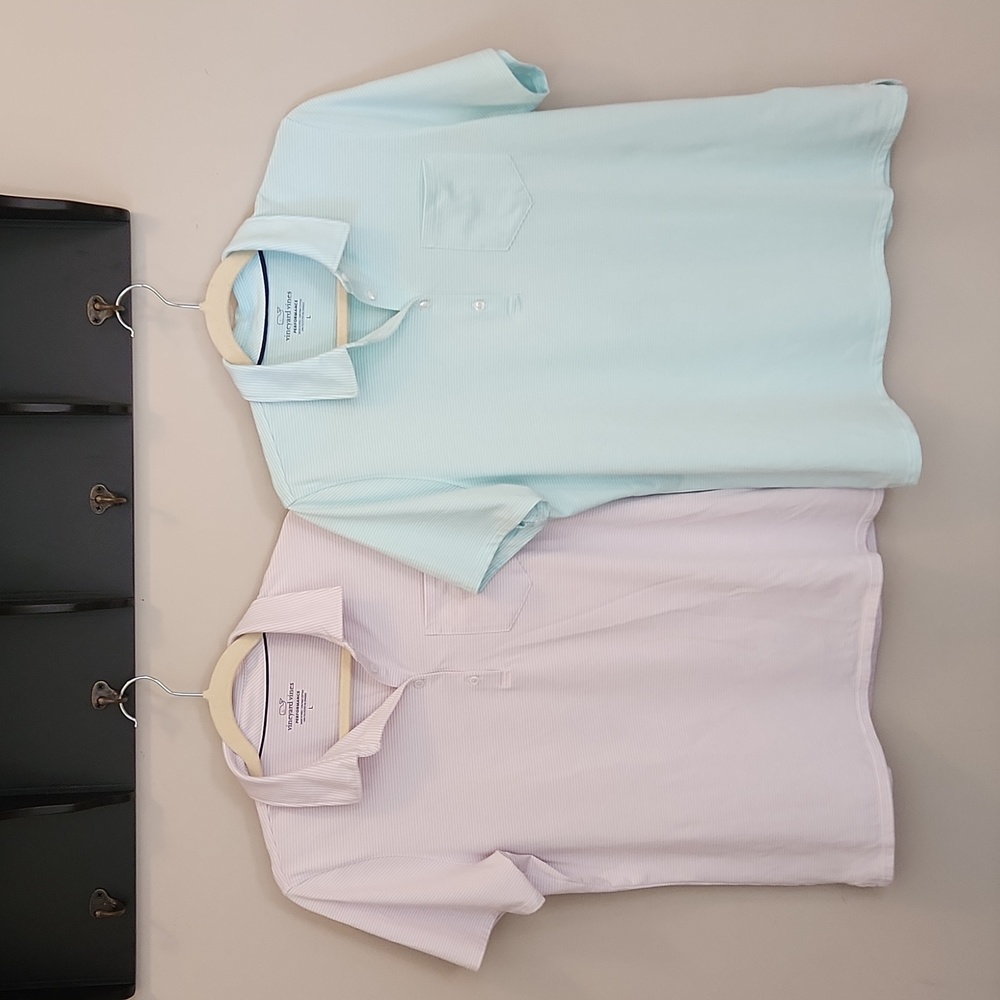 Pair of Striped Performance Polos